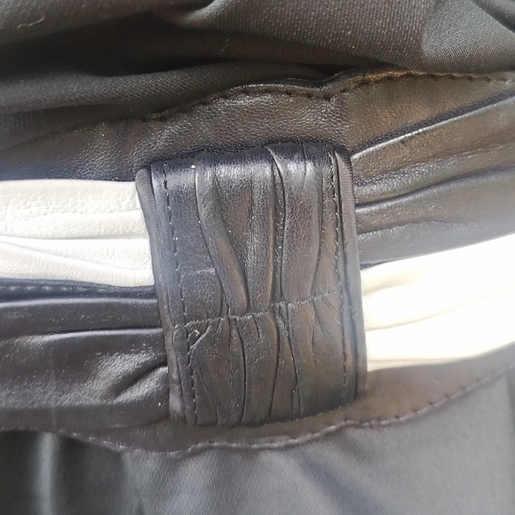 Helene Angeli Maiden France Black And White Leather Waist Belt XS main image 5